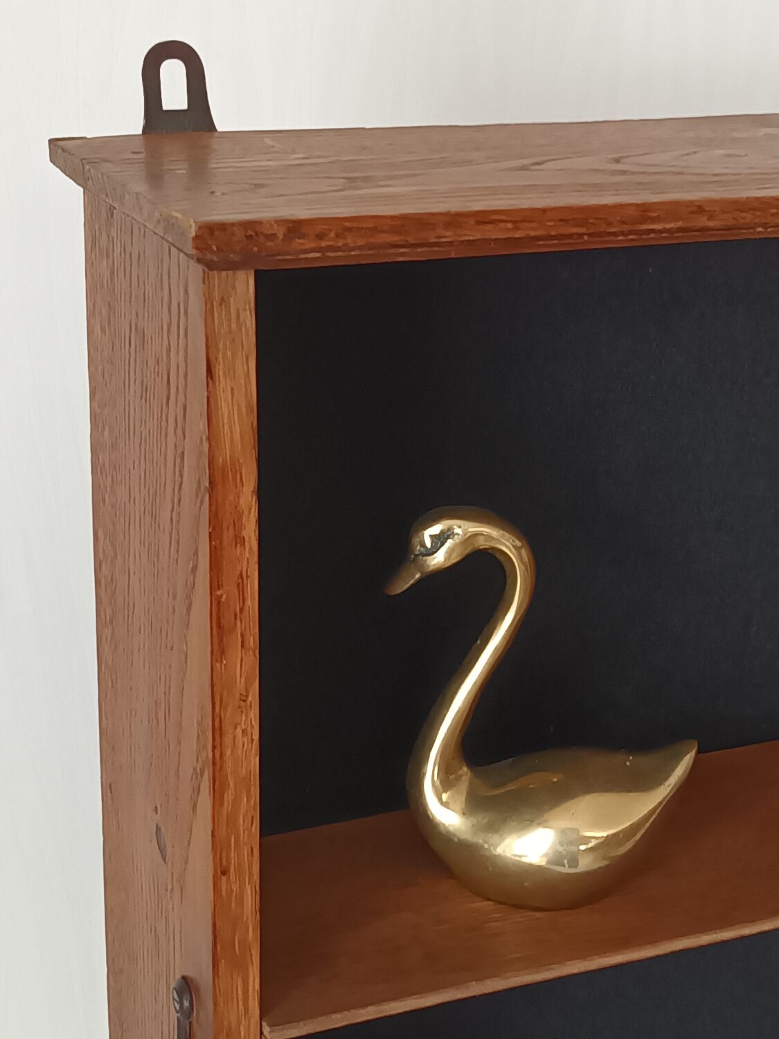 Vintage oak wall display case