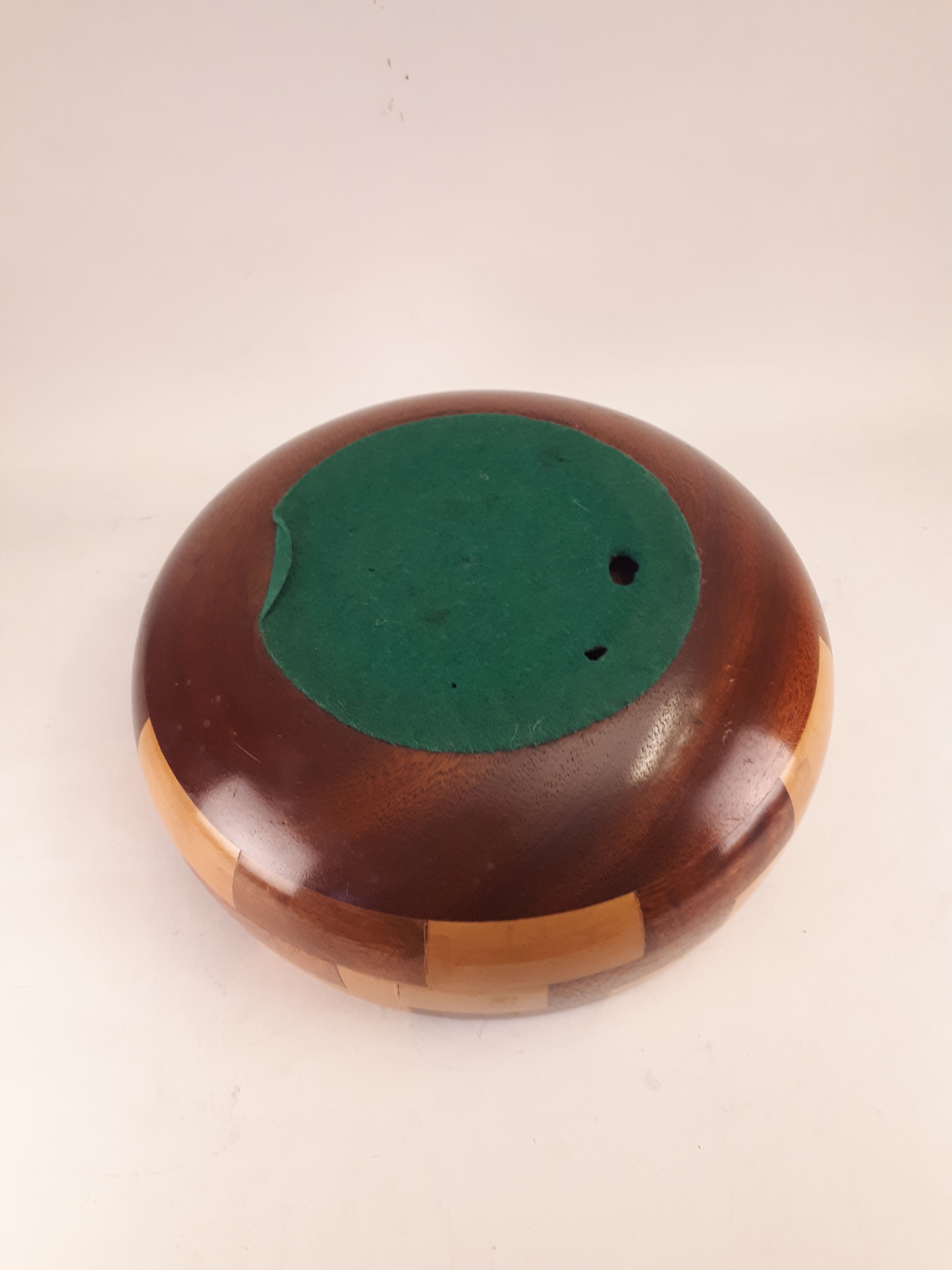 Coupe bol plat bois mélangés marqueterie
