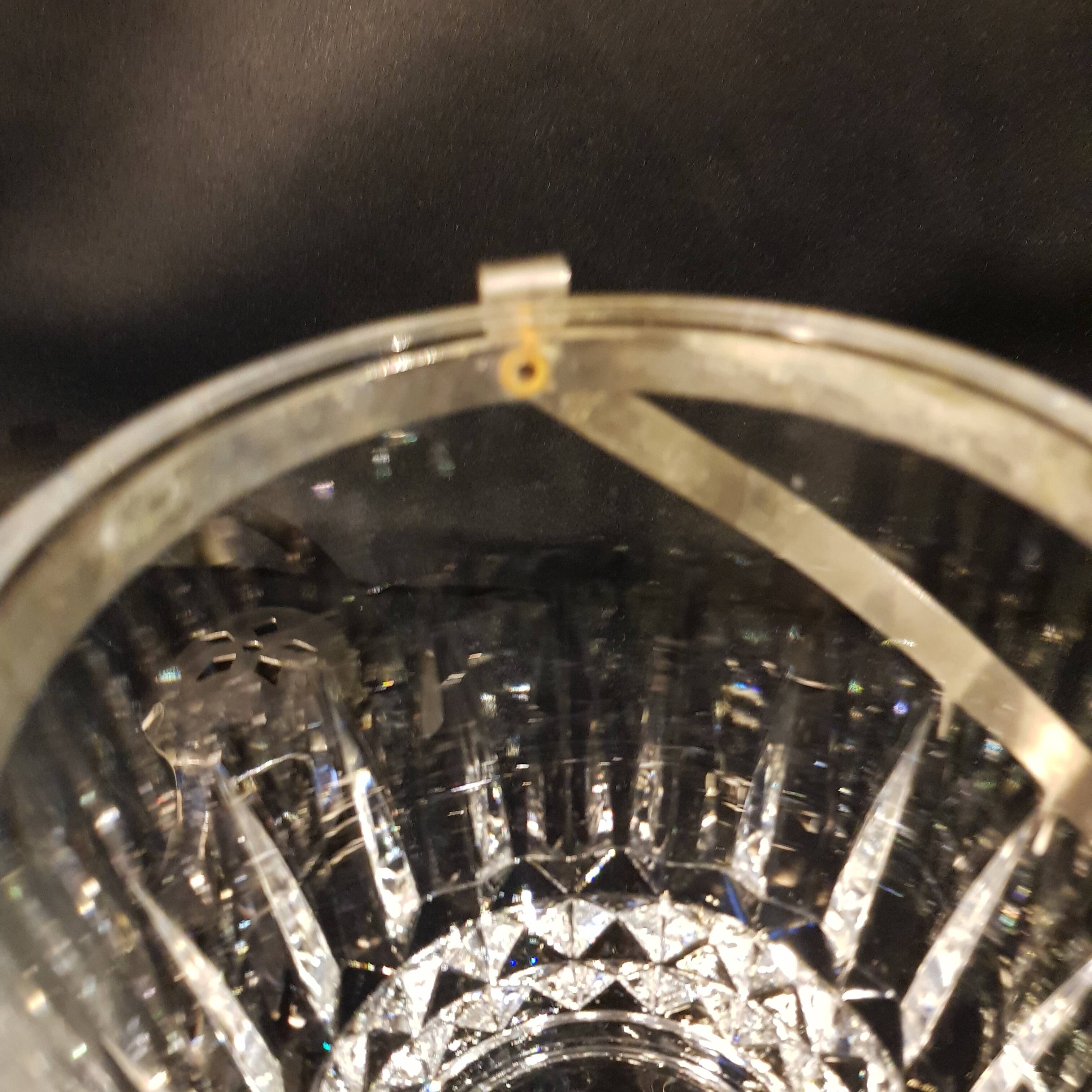 Crystal ice bucket and stainless steel spoon