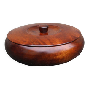 Boite ronde en bois vernis