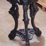 Antique carved side table with Indochinese inspiration, made of blackened wood