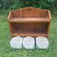 Wooden wall shelf and tiled drawers