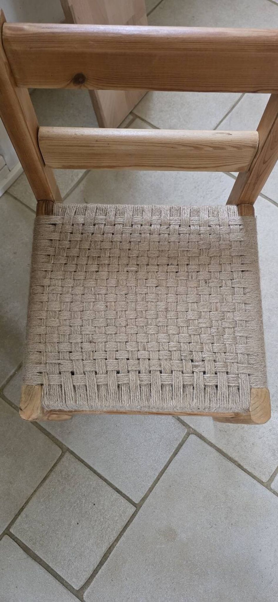 Duo de chaise enfant bois jute et cisal