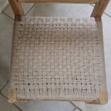 Set of two children's chairs in wood, jute and sisal