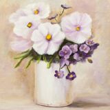 Cuadro al oleo de flores. Flores al oleo. Cuadro de flores.