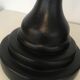 Pair black wood candle holders H52cm
