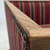 1960s, Danish 2-seater sofa, original condition, furniture wool, oak wood.