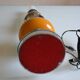 Vintage lamp base yellow and chrome metal circa 1970