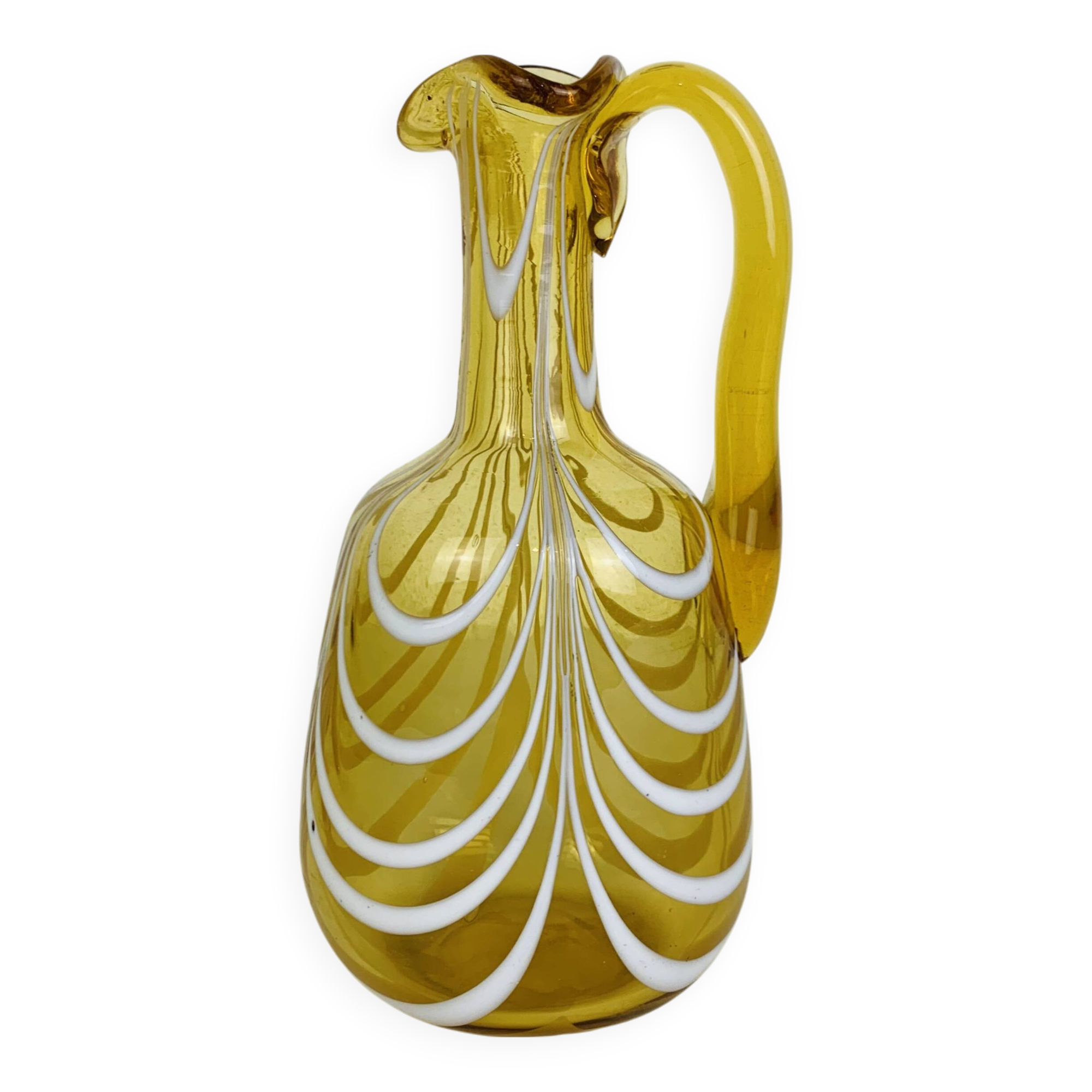 Vintage Italian style amber glass carafe