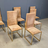 Brass dining chairs by Belgochrom, 1970s - set of 6