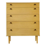 Commode haute en teck « Avalon » du milieu du siècle. Style vintage moderne.