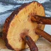 Table bout de canapé brutaliste en bois massif