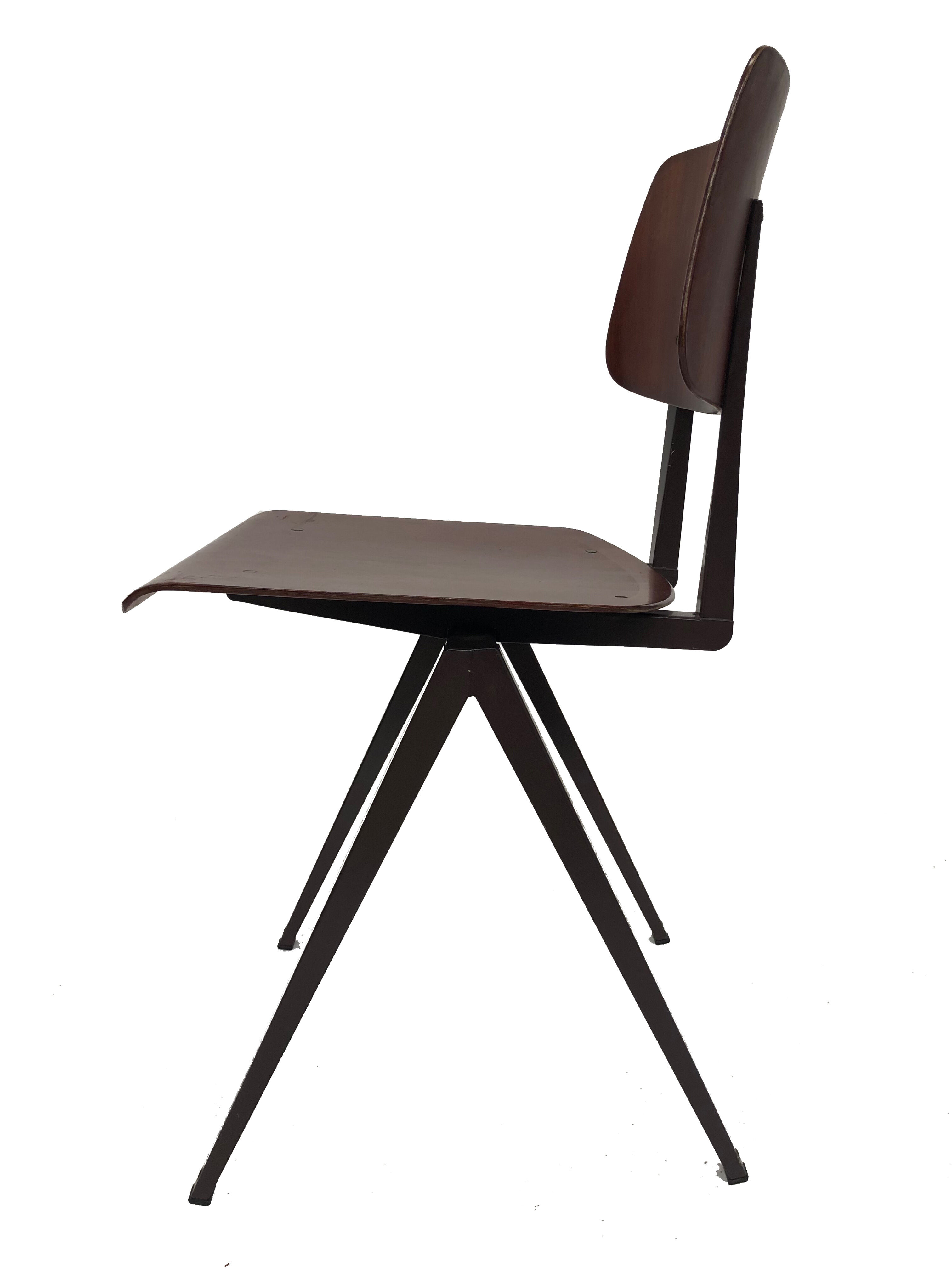 Vintage industrial chair Galvanitas S16 Pagholz Netherlands 60's