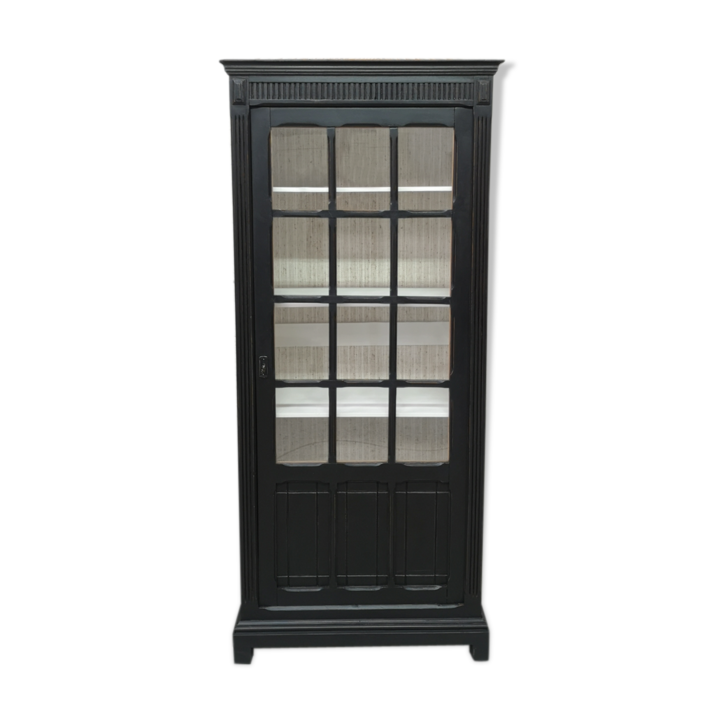 Library showcase patina shabby chic gustavien cabinet of curiosity
