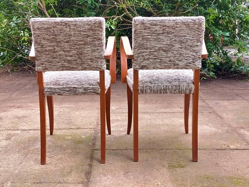 Art Deco bridge chairs in fabric from the 1950s and vintage.
