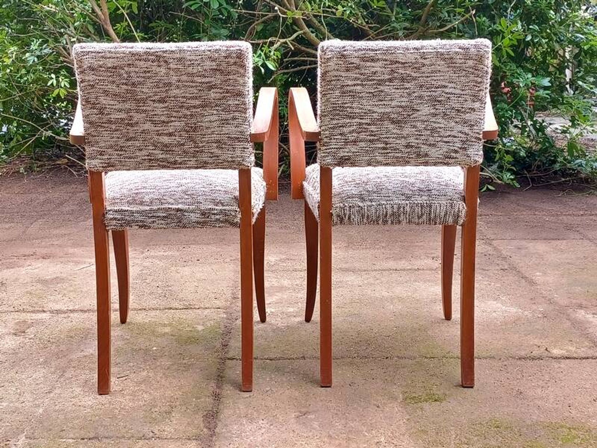 Bridge chairs in Art Deco fabric from the 1950s and vintage.
