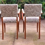 Bridge chairs in Art Deco fabric from the 1950s and vintage.