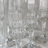 8 vintage pressed glass champagne glasses