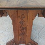 Set of table and 4 mountain chairs in solid oak