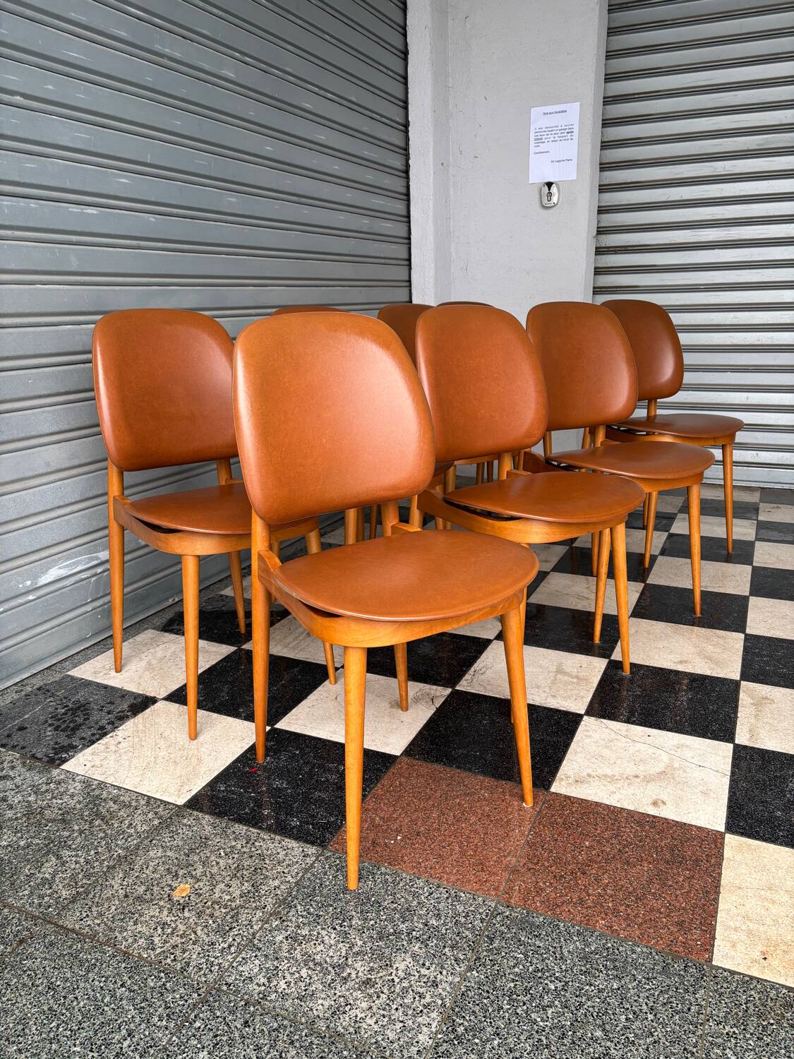 Series of 8 Pegase chairs by Baumann