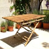 Ensemble de jardin en bambou (table +deux chaises)