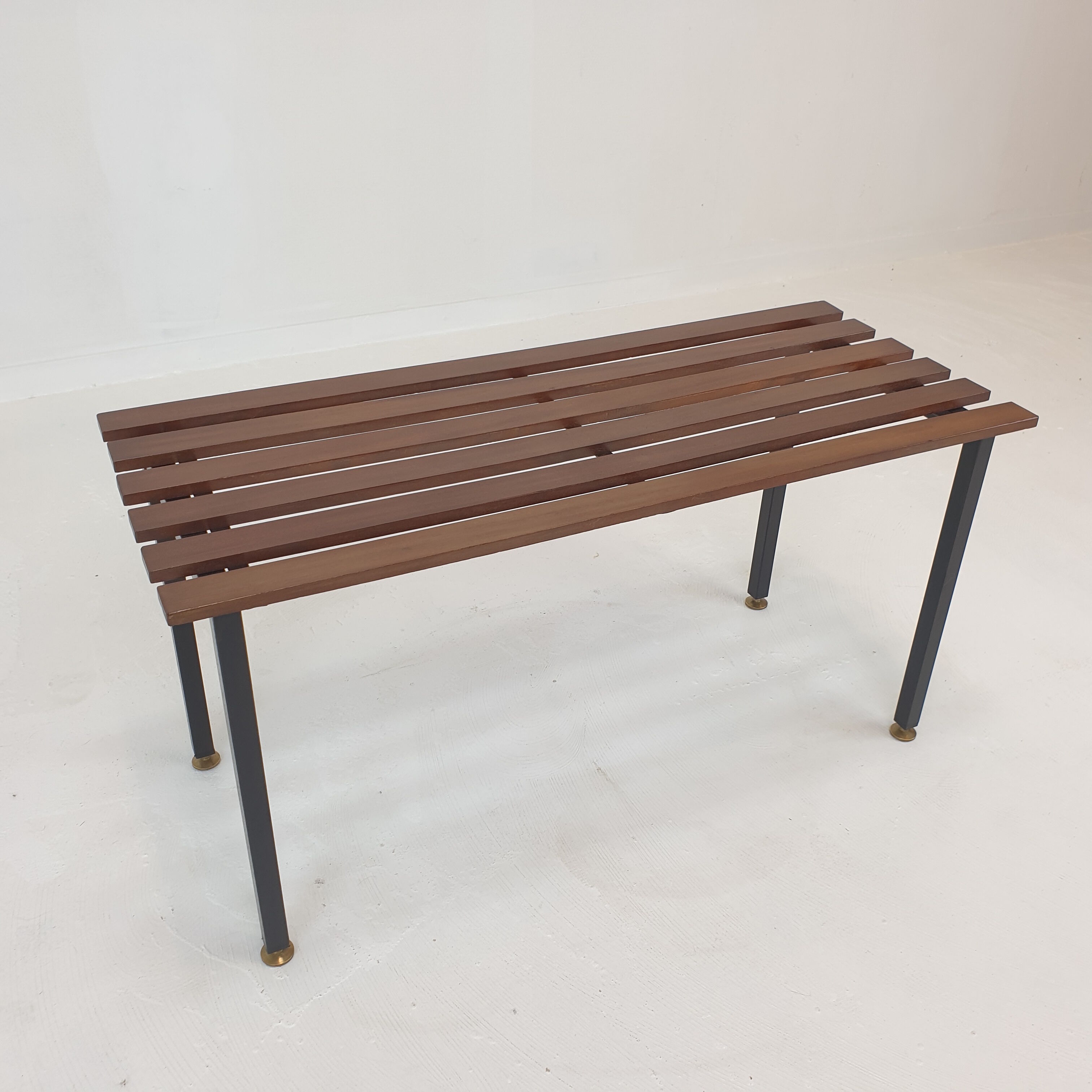 Bench in Teak with Brass Feet, Italy, 1950s