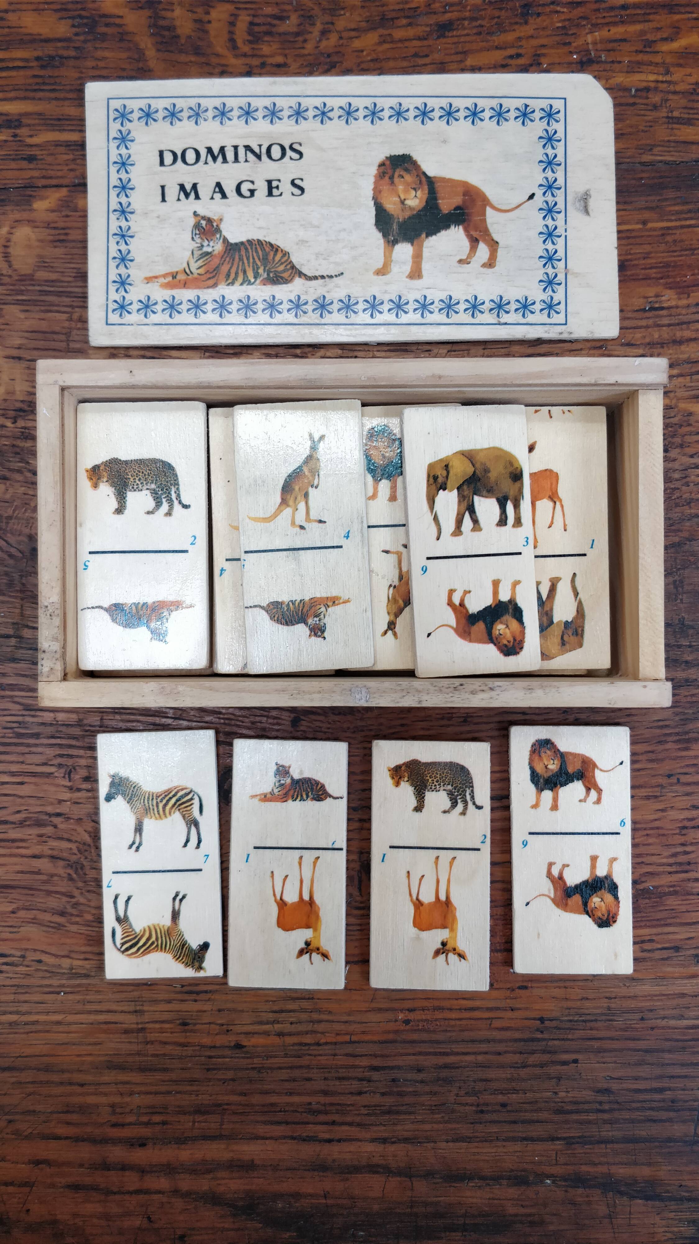 Wooden animal dominoes