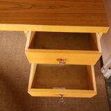 Oak-plated desk and formica 60s/70s