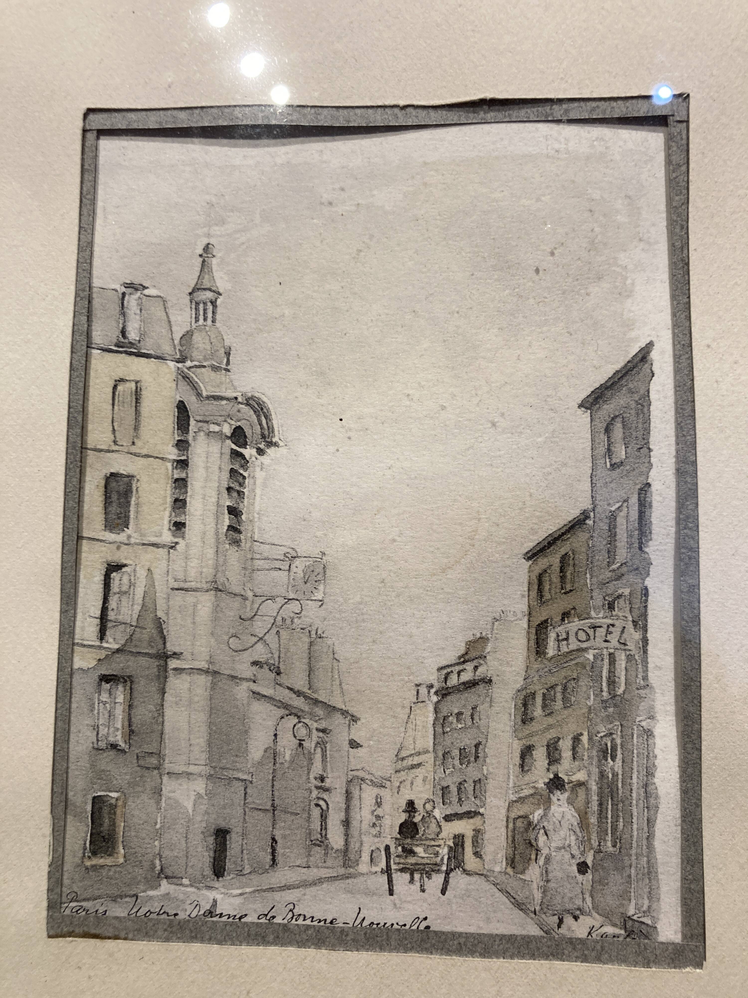 Four small framed watercolors signed Karles