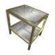 Vintage 1980s rectangular gold metal end table/shelf by pierre vande