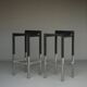 Minimalist Bar Stools by Ruud Jan Kokke, 1980s. Set of 2