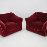 1970s pair of italian armchairs in velvet