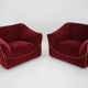 Paire de fauteuils italiens en velours années 1970