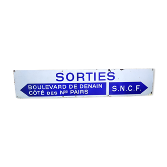 Ancienne plaque de sortie de métro parisien