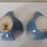 Pair of vintage Italian ceramic bird candlesticks