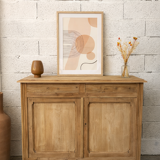 Vintage Parisian buffet in stripped raw wood