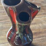 Vintage TriFlore Vase, Vallauris Ceramic, H 16 cm