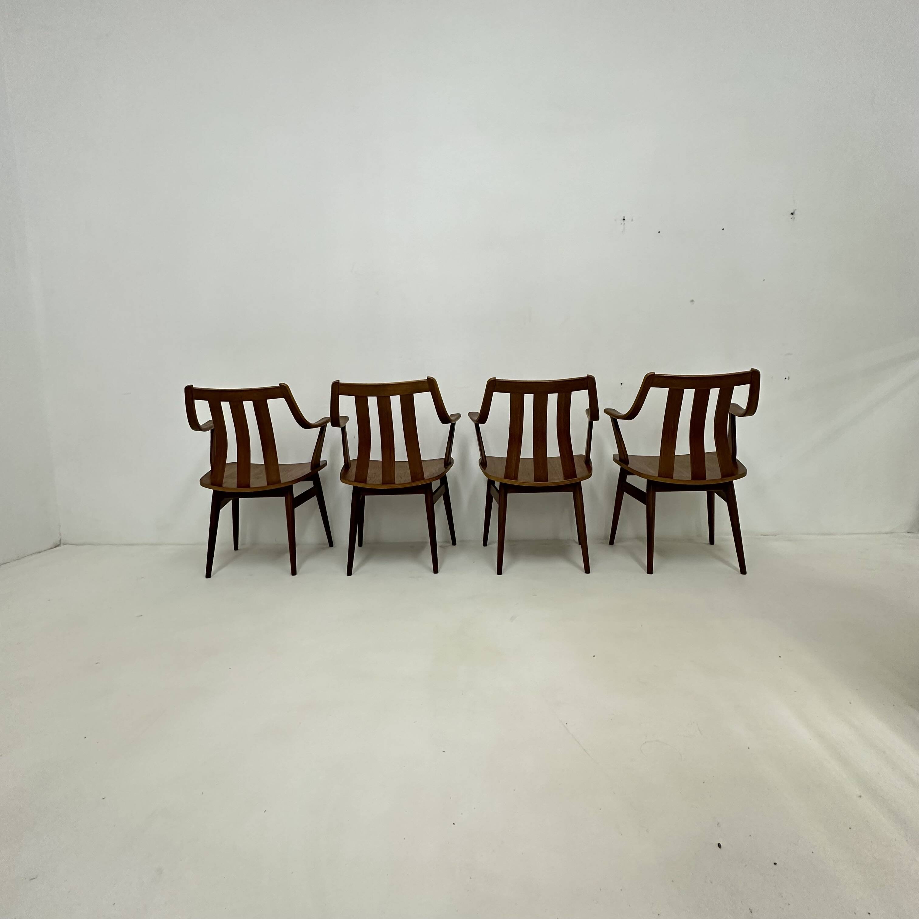 Set of 4 Plywood dining chairs , 1960s