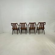 Lot de 4 chaises de salle à manger en contreplaqué, années 1960