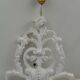 Pair of white patinated wood wall lamps