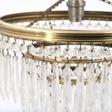 1930s crystal and brass tassel chandelier
