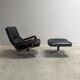 King chair with hocker by Strässle, 1960s