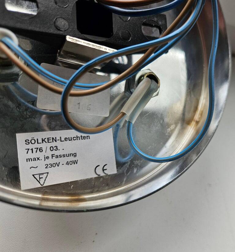 Mid-Century Modern Wall or Ceiling Lamp, Flush Mount, Sölken Leuchten, 1970