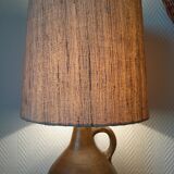1950s pottery jug lamp and linen-style fabric lampshade