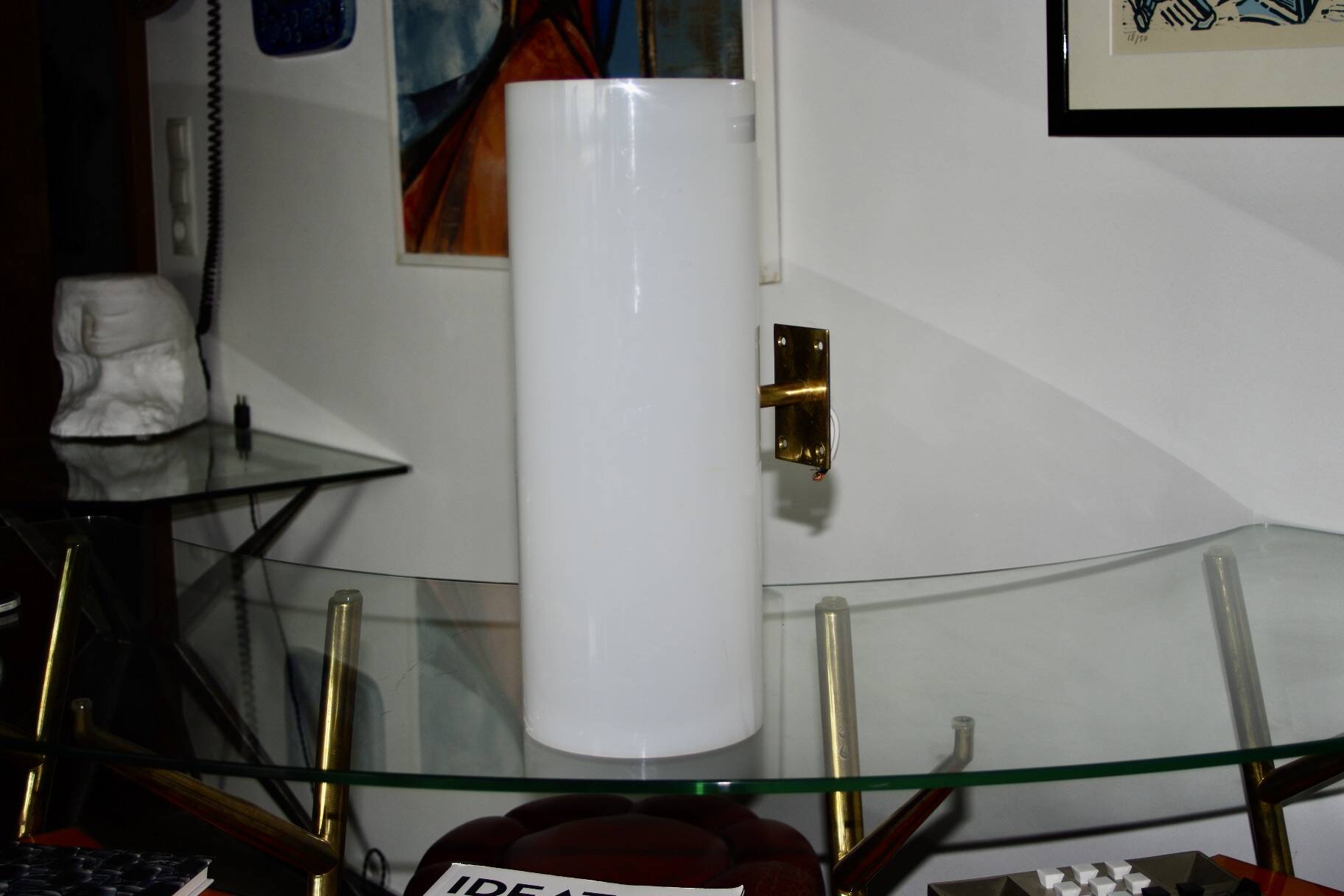 Vintage brass and polymethacrylate wall light denmark 1960