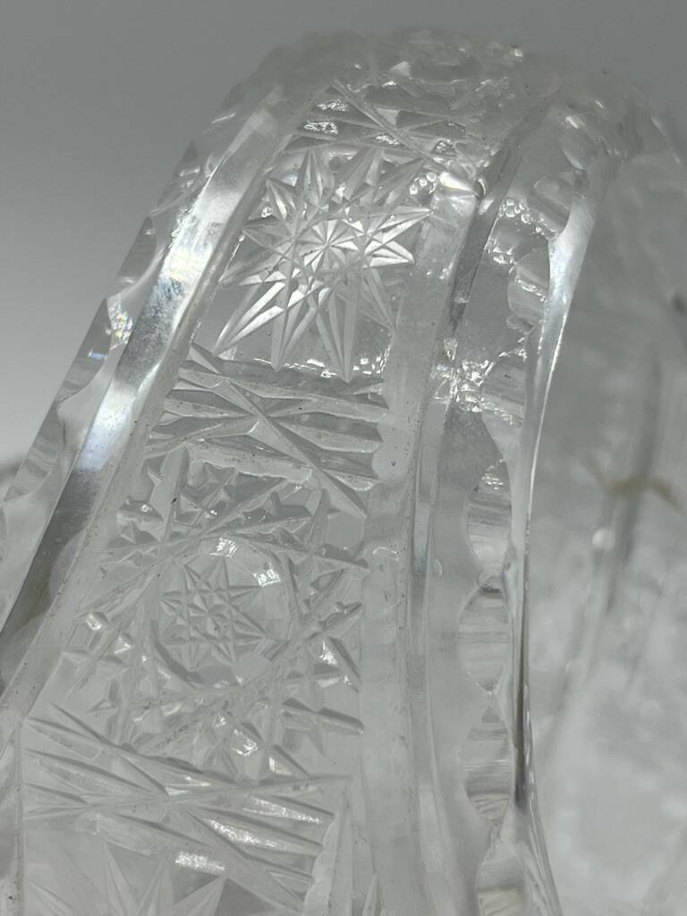 Bohemian cut crystal basket – 20th century