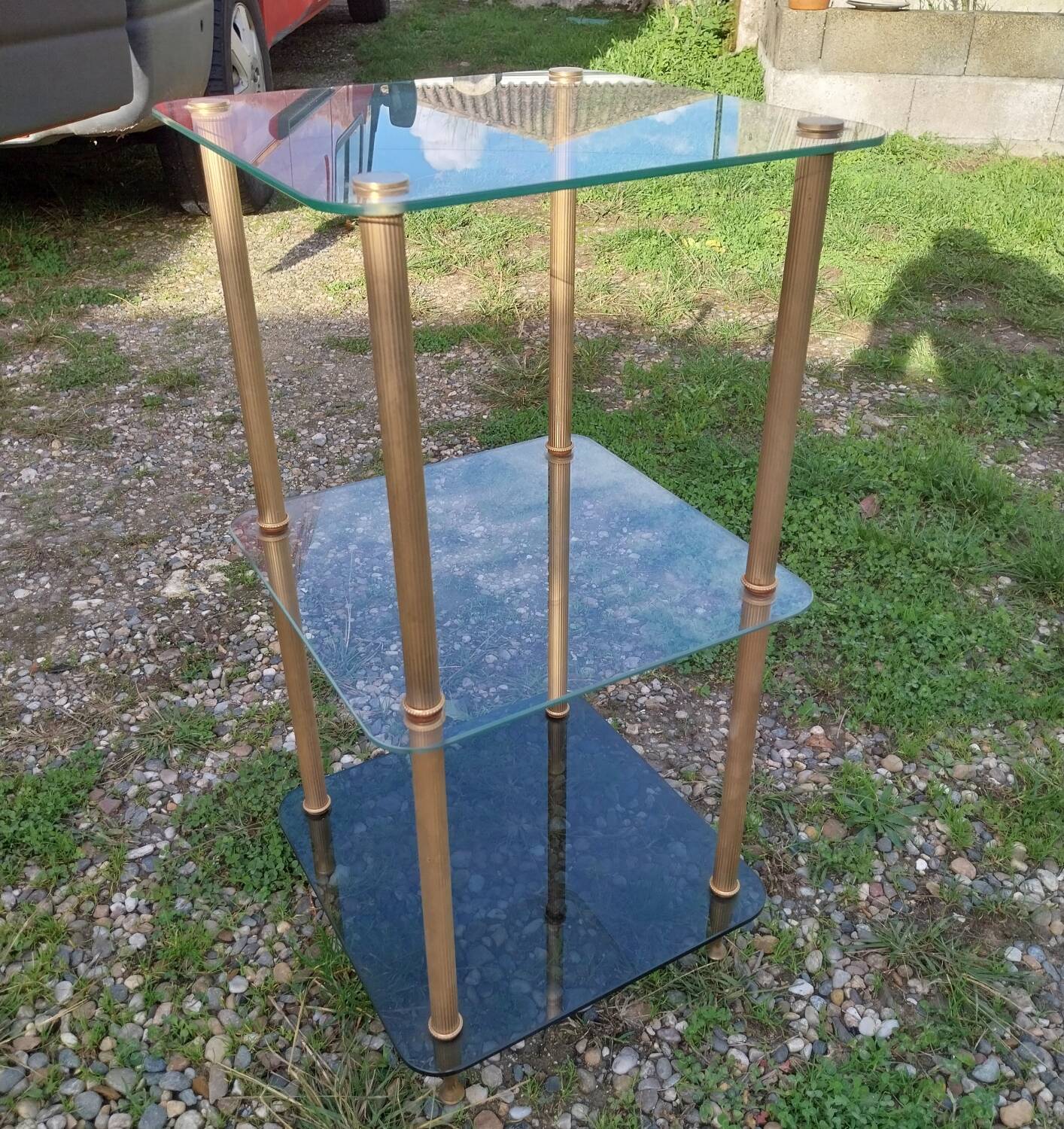 Gold-plated brass side table