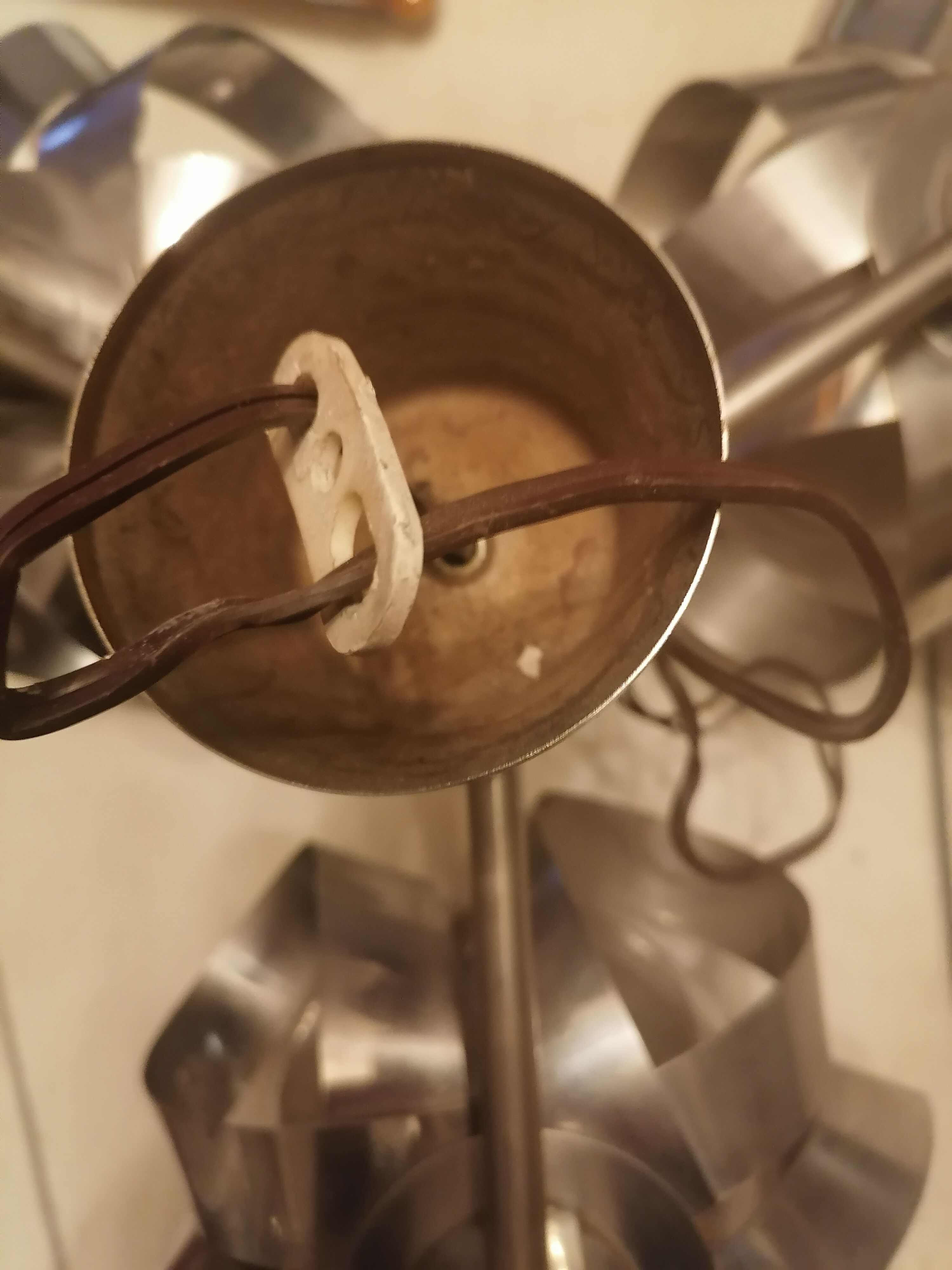 Chandelier chrome flowers 3 balls 1970