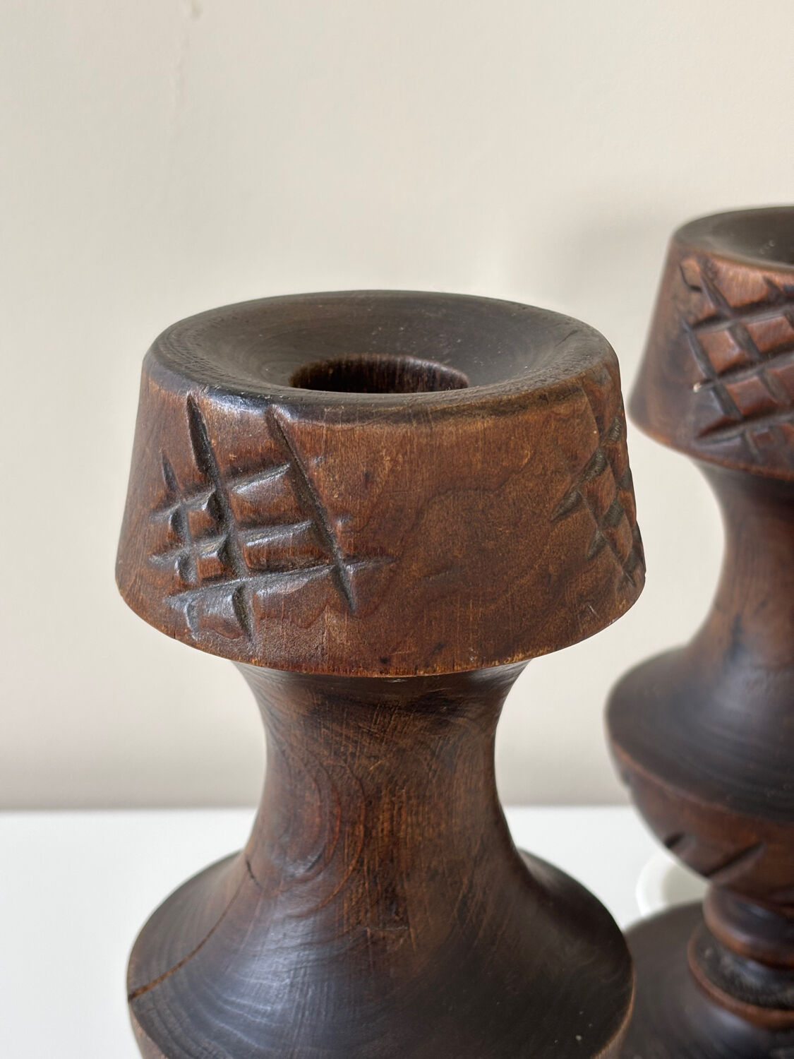 Wooden candle holders