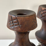 Wooden candle holders